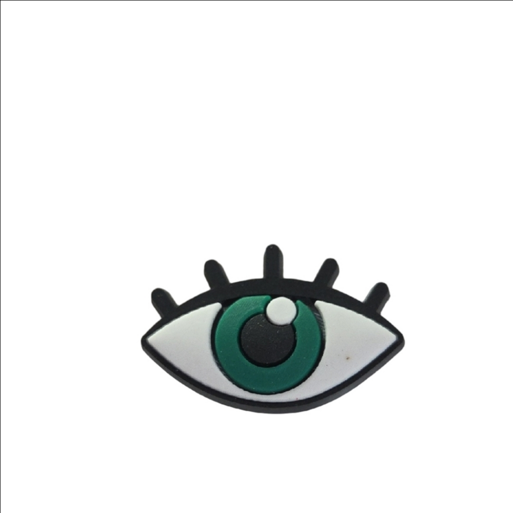 Eye Shaped Shoe Charm Green and Black